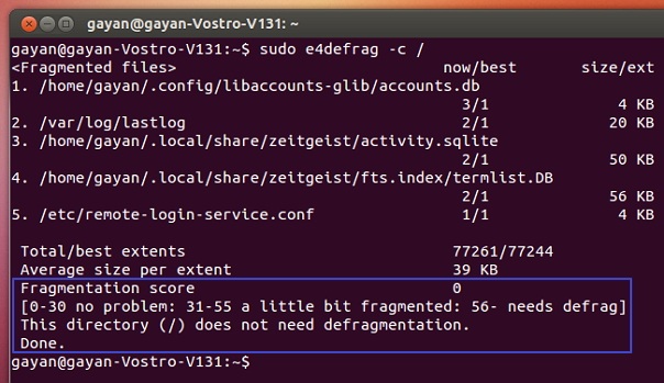отчет e4defrag