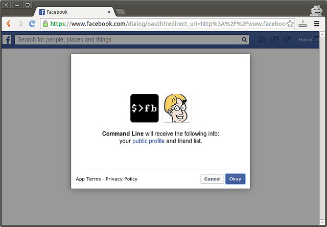 Facebook в браузере
