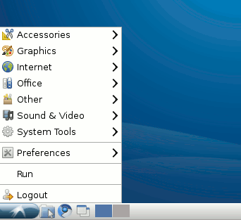 Lubuntu. Меню