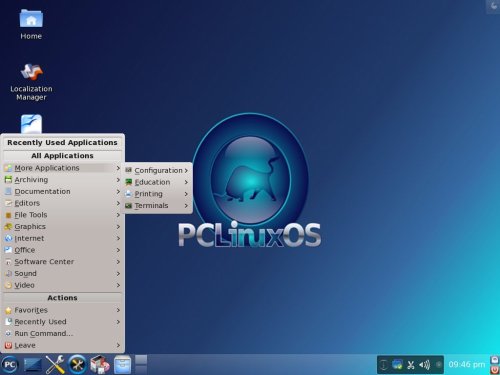главное меню PCLOS