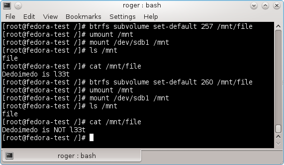 создание снэпшотов в BTRFS