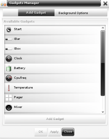 Gadgets Manager