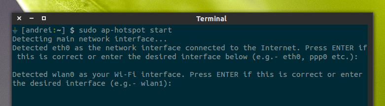 Hotspot в Ubuntu: настройка скрипта