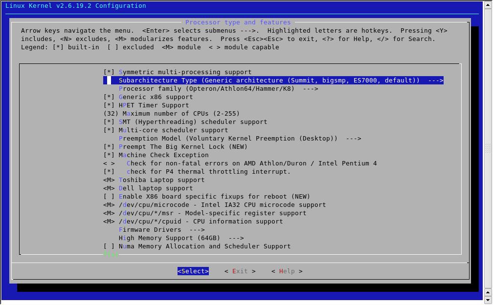 menuconfig search results