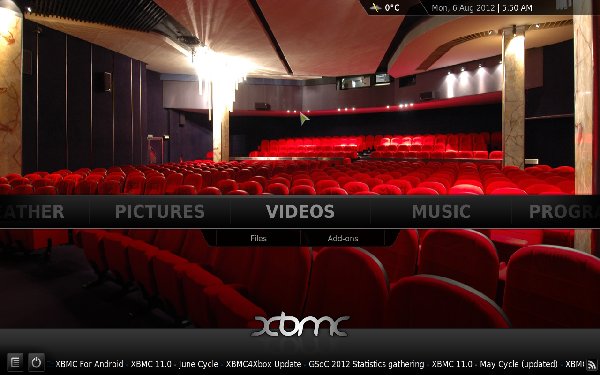 XBMC - главное окно