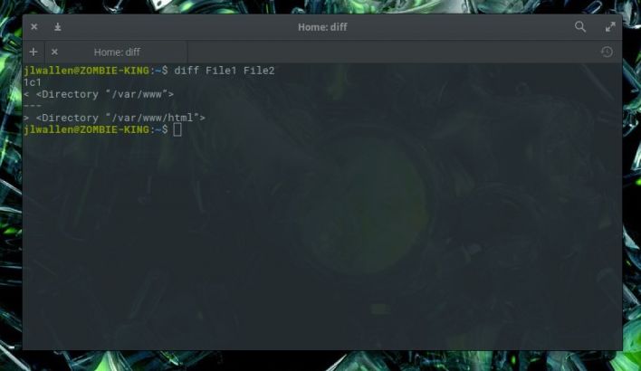 Утилита diff выводит информацию о различиях между файлами File1 и File2