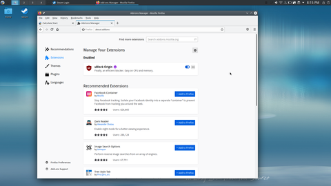 Firefox с расширением uBlock