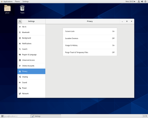 Панель настроек GNOME