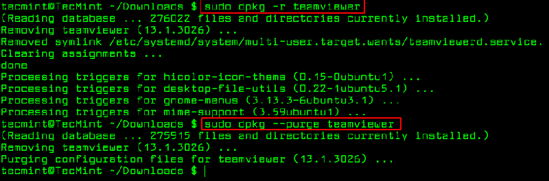 Удаление локального пакета в Ubuntu
