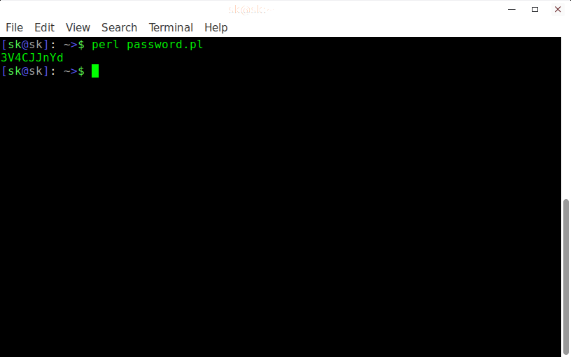 Создание пароля с помощью Perl